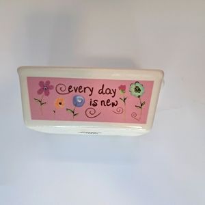 NANTUCKET Mini Loaf Bread Stoneware Baking Dish "Everyday is New"